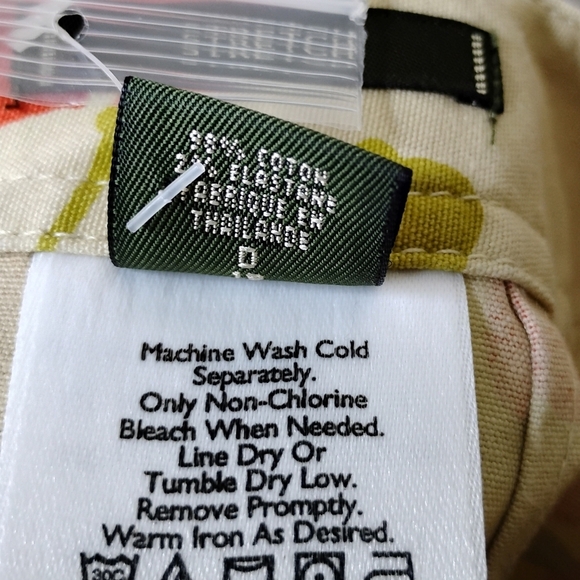 Eddie Bauer Floral Stretch Twill Mini Skirt 8P Petite Cream/Orange NWOT Pockets - Picture 11 of 11